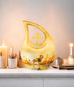 10-inch Lion Themed Cross Drop Dad Urn