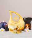 10-inch Lion Themed Cross Drop Dad Urn