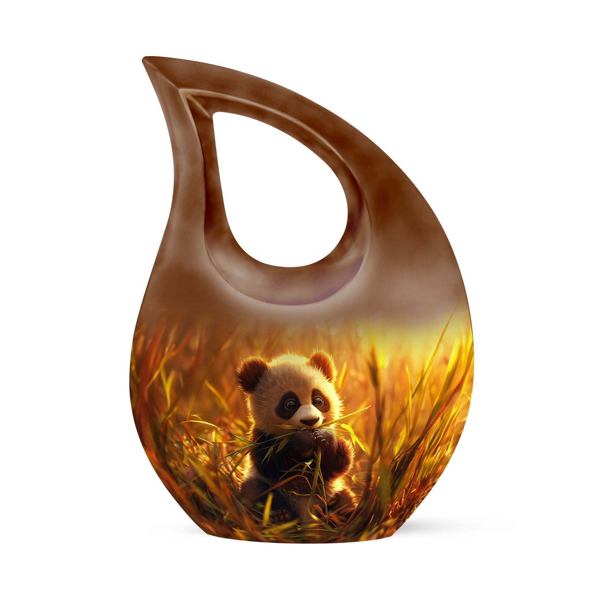 10-inch Cross Drop Panda Urn 