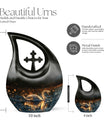 10-inch Swan Urn with Cross Drop design