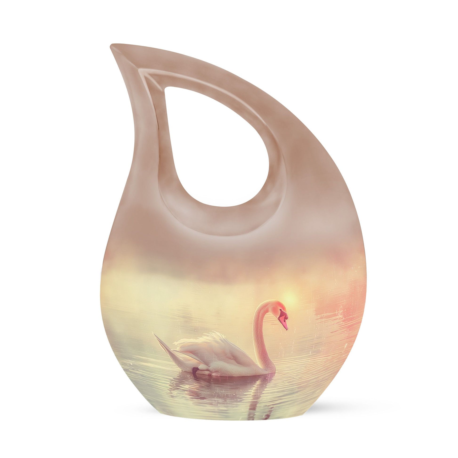 Affordable Swan Urn with Cross Drop design