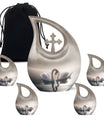 10-inch Swan-themed Cross Drop Small Memorial Urn