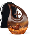 Runing Horse Theme Large Urn 10 Inch