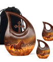 Runing Horse Theme Large Urn With 2 Keepsake Urn