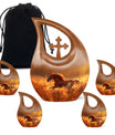 Runing Horse Theme Large Urn With 4 Keepsake Urn