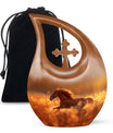 Runing Horse Theme Large Urn 10 Inch