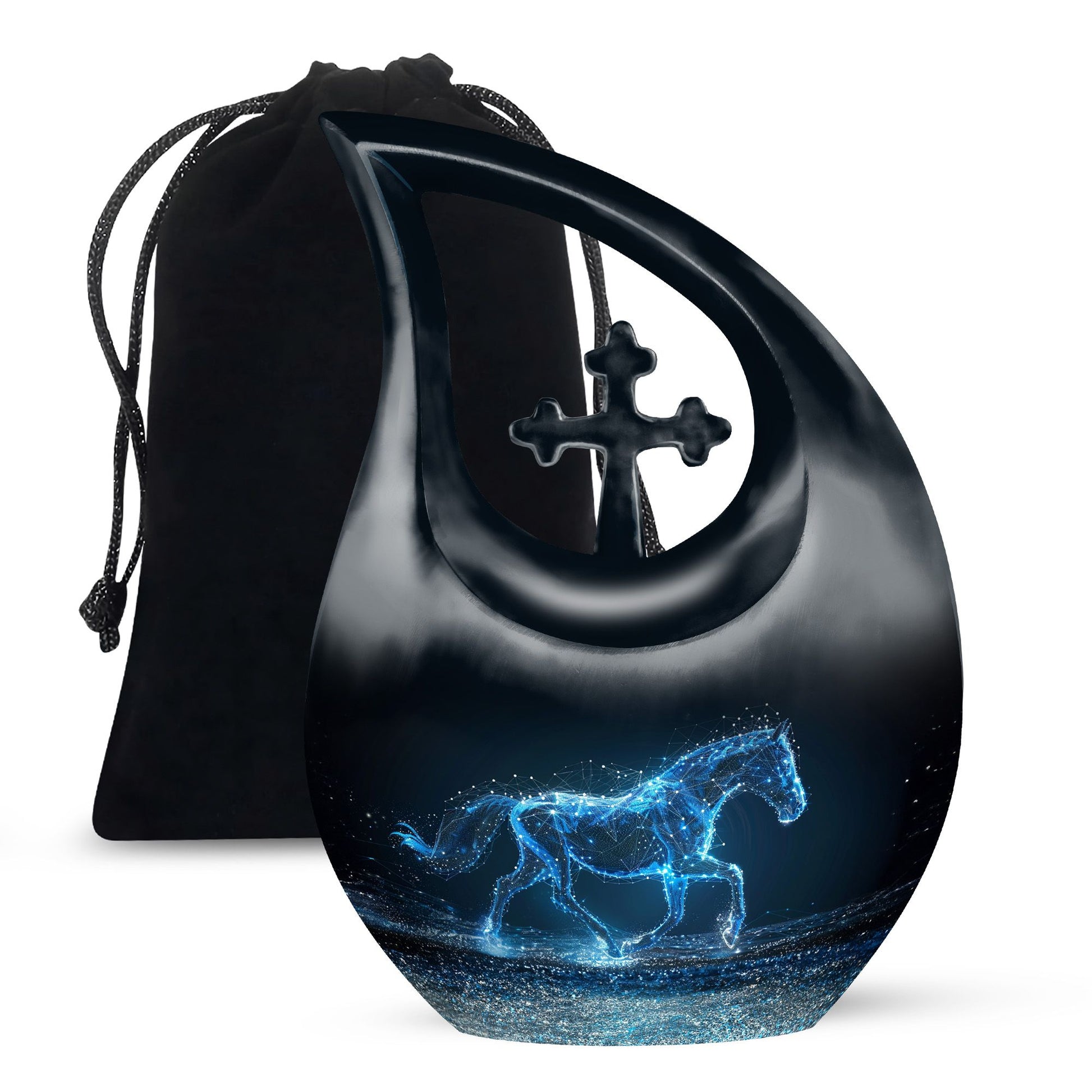 Running Horse Cross Drop affordable cremation urn