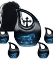 Runing Horse Theme Large Urn With 4 Keepsake Urn