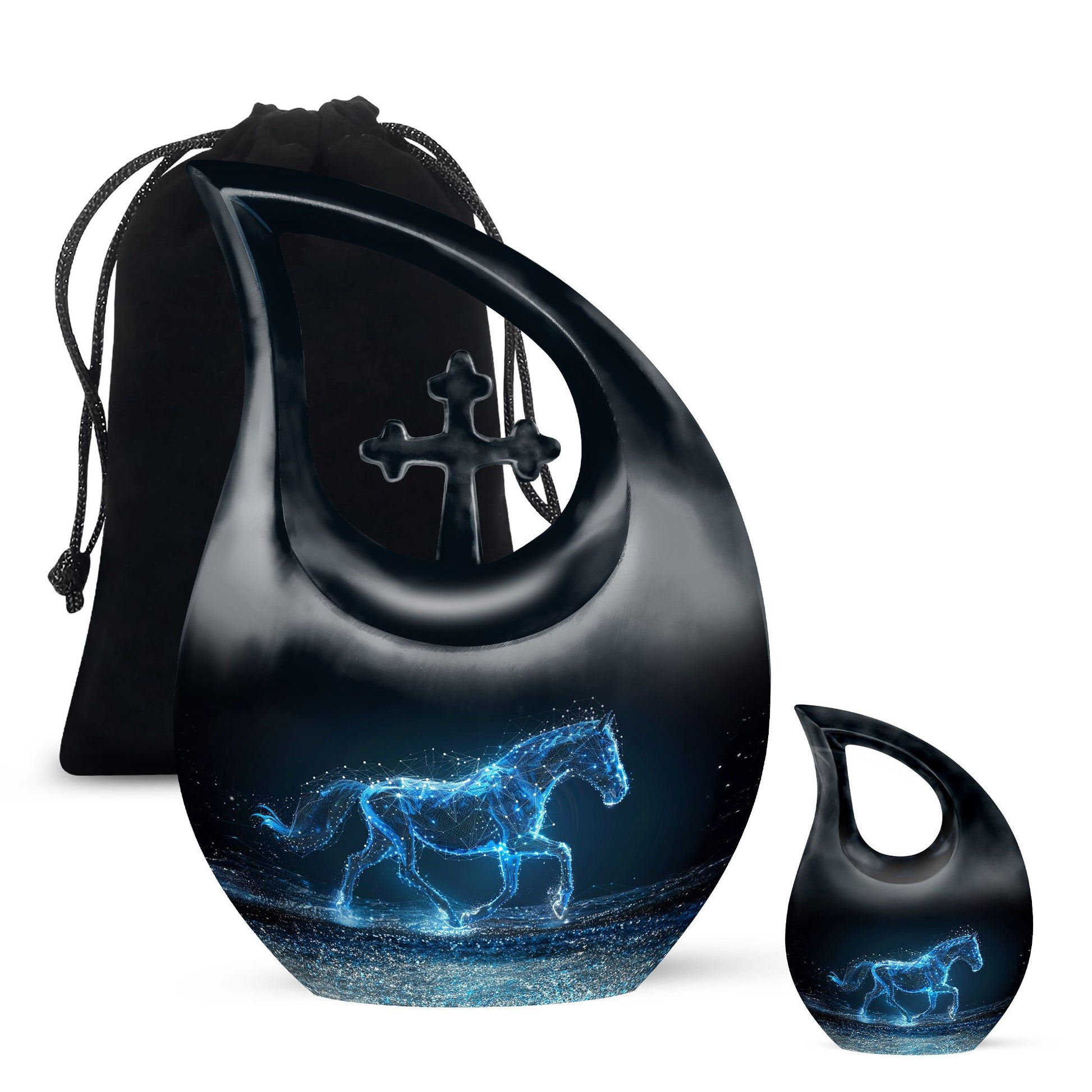 Running Horse Cross Drop affordable cremation urn