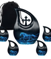 Runing Horse Theme Large Urn With 4 Keepsake Urn