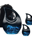 Runing Horse Theme Large Urn With 2 Keepsake Urn