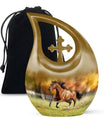 Runing Horse Theme Large Urn 10 Inch