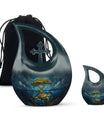 Turtle Theme Large Urn With 1 Keepsake Urn