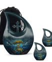 Turtle Theme Large Urn With 2 Keepsake Urn