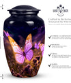 Elegant and artful Butterfly Cremation Urn, optimal for preserving ashes of an adult male or female loved one