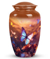 Elegant butterfly designed large urn for adult male ashes, suitable for burial or decorative purpose