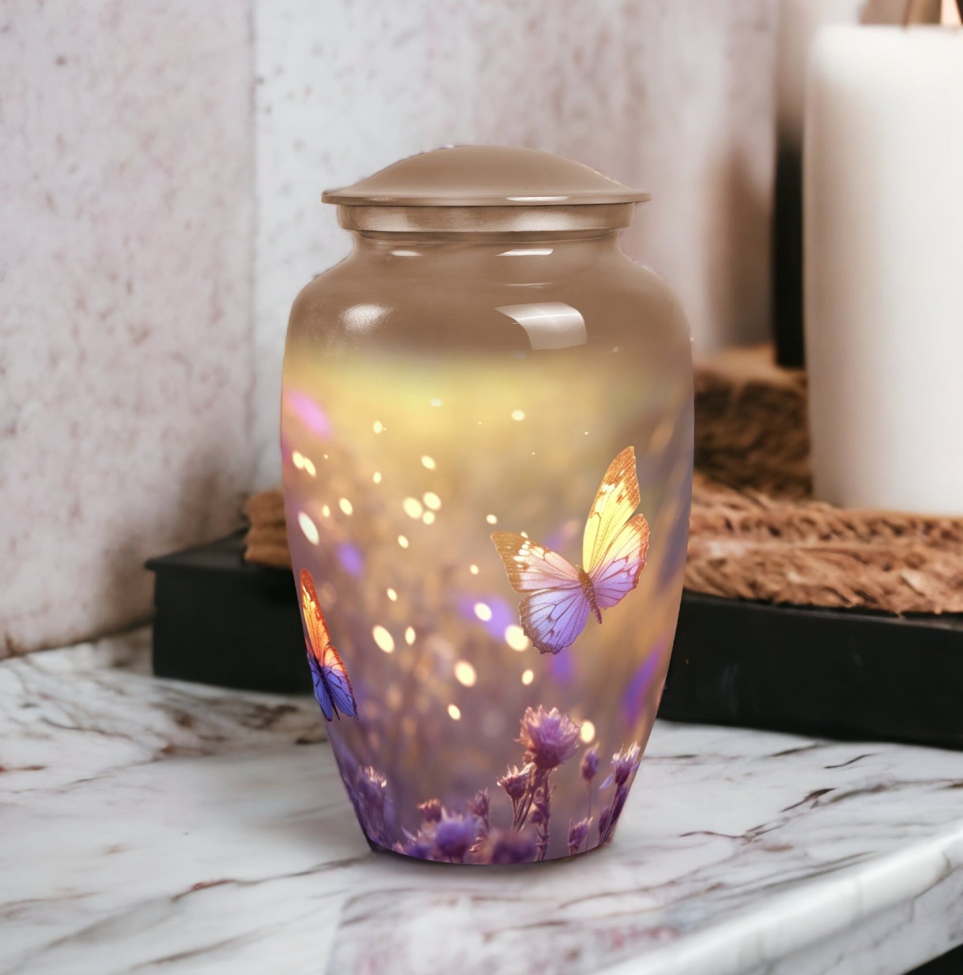 Colorful Butterfly Urn