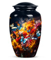 Large butterfly urn for men's ashes, a symbolic representation for a father's cremation