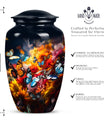 Large butterfly urn for men's ashes, a symbolic representation for a father's cremation