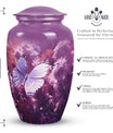 Medium-sized butterfly decorative urn for adult male ashes