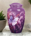 Medium-sized butterfly decorative urn for adult male ashes