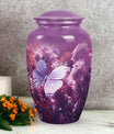 Medium-sized butterfly decorative urn for adult male ashes