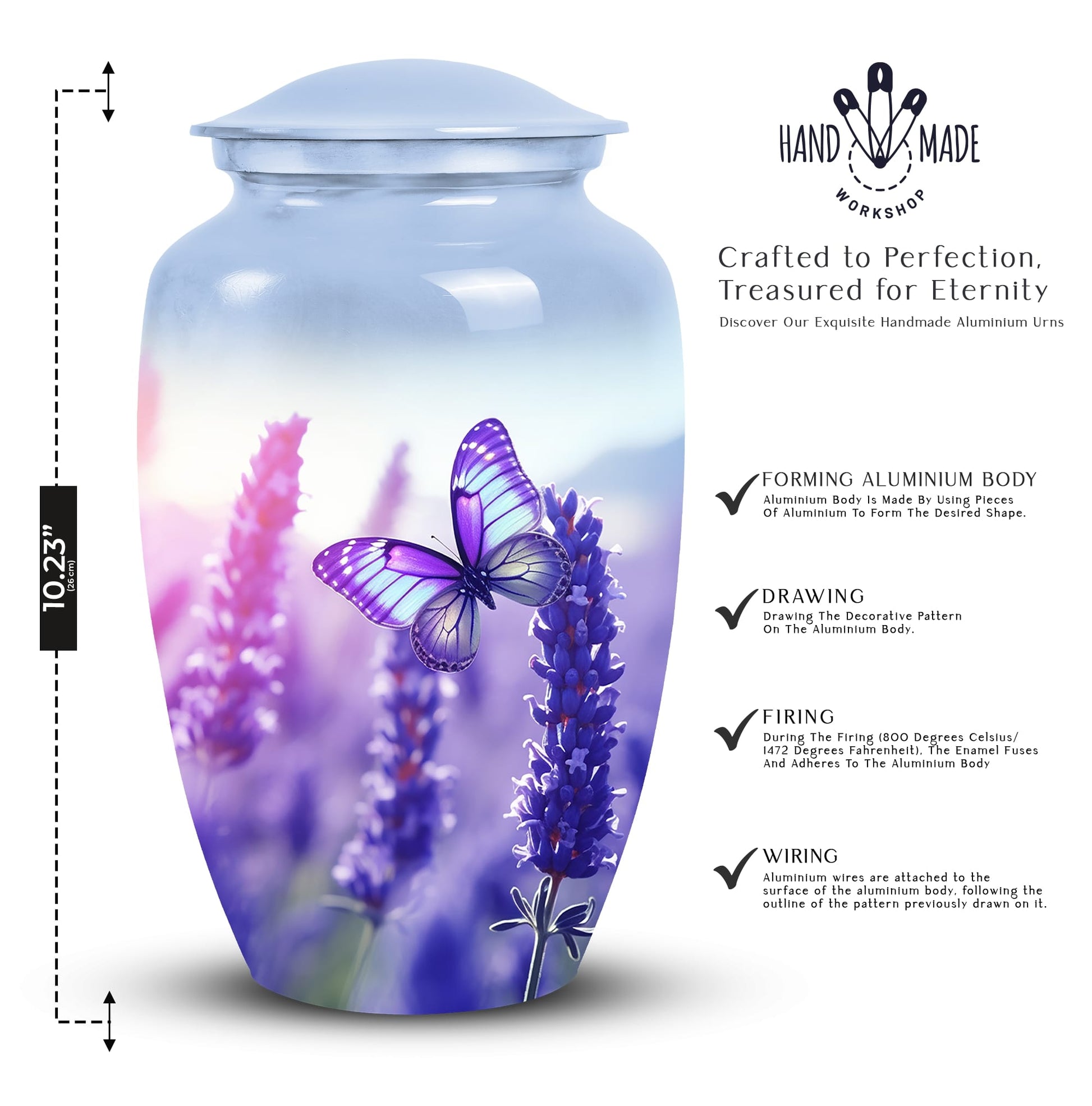 Elegant butterfly urn for mom and adult male, suitable for preserving ashes post-funeral