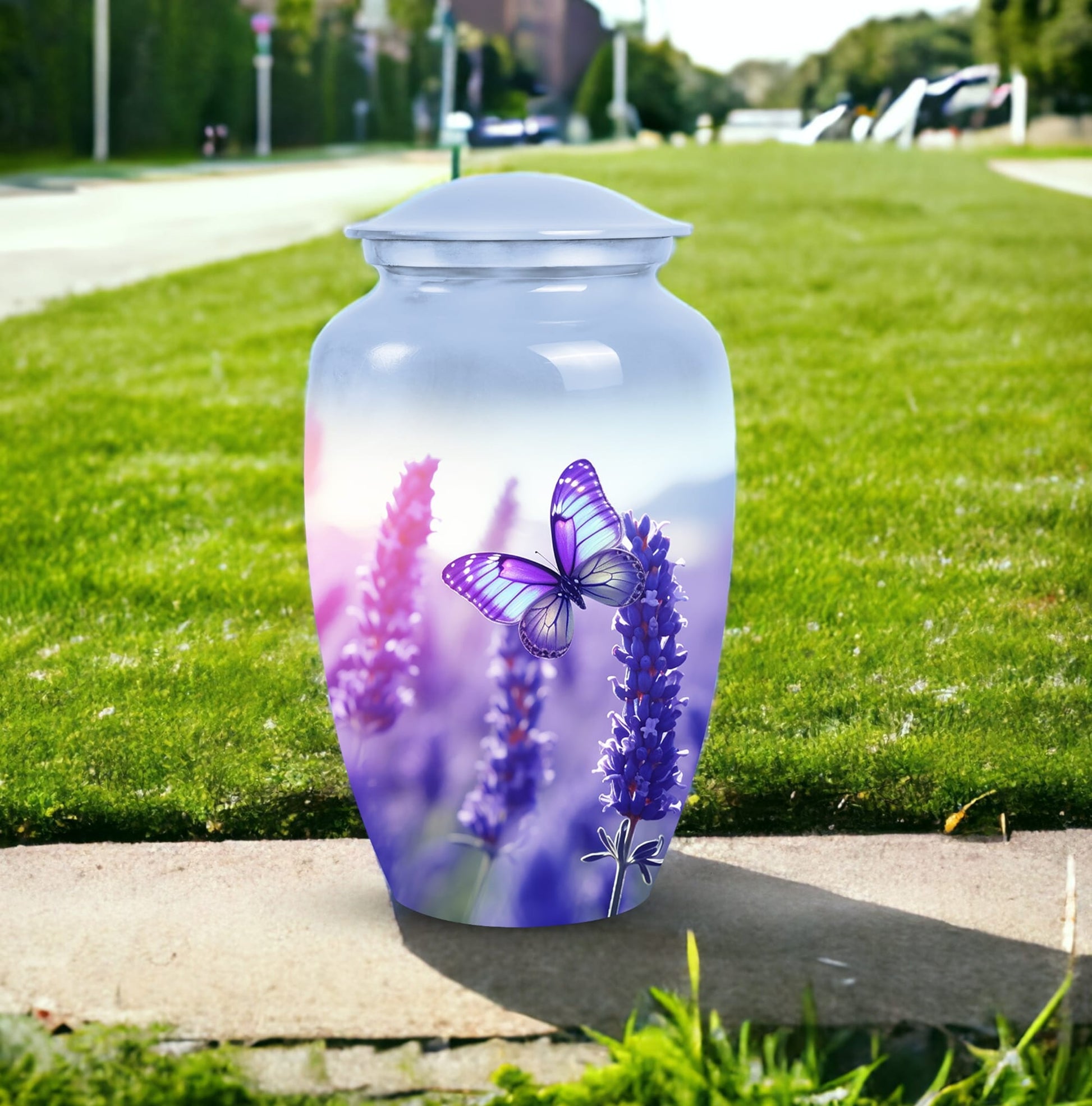 Elegant butterfly urn for mom and adult male, suitable for preserving ashes post-funeral