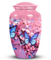 Elegant butterfly-themed urn for holding adult ashes, ideal as a dad urn or for women's ashes