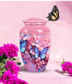 Elegant butterfly-themed urn for holding adult ashes, ideal as a dad urn or for women's ashes