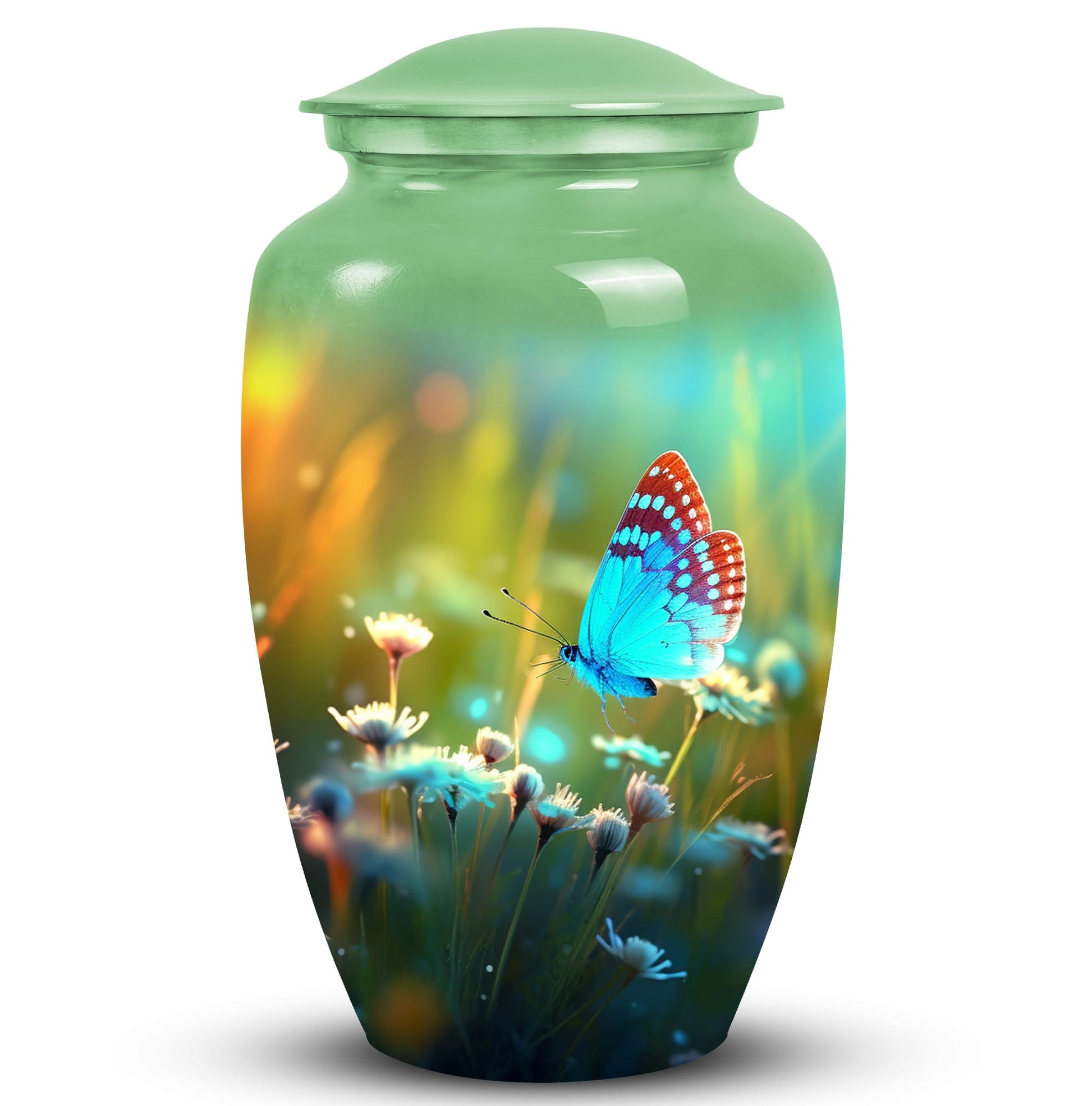 Elegant Butterfly Funeral Urn perfect for storing adult human ashes, suitable for both men and women