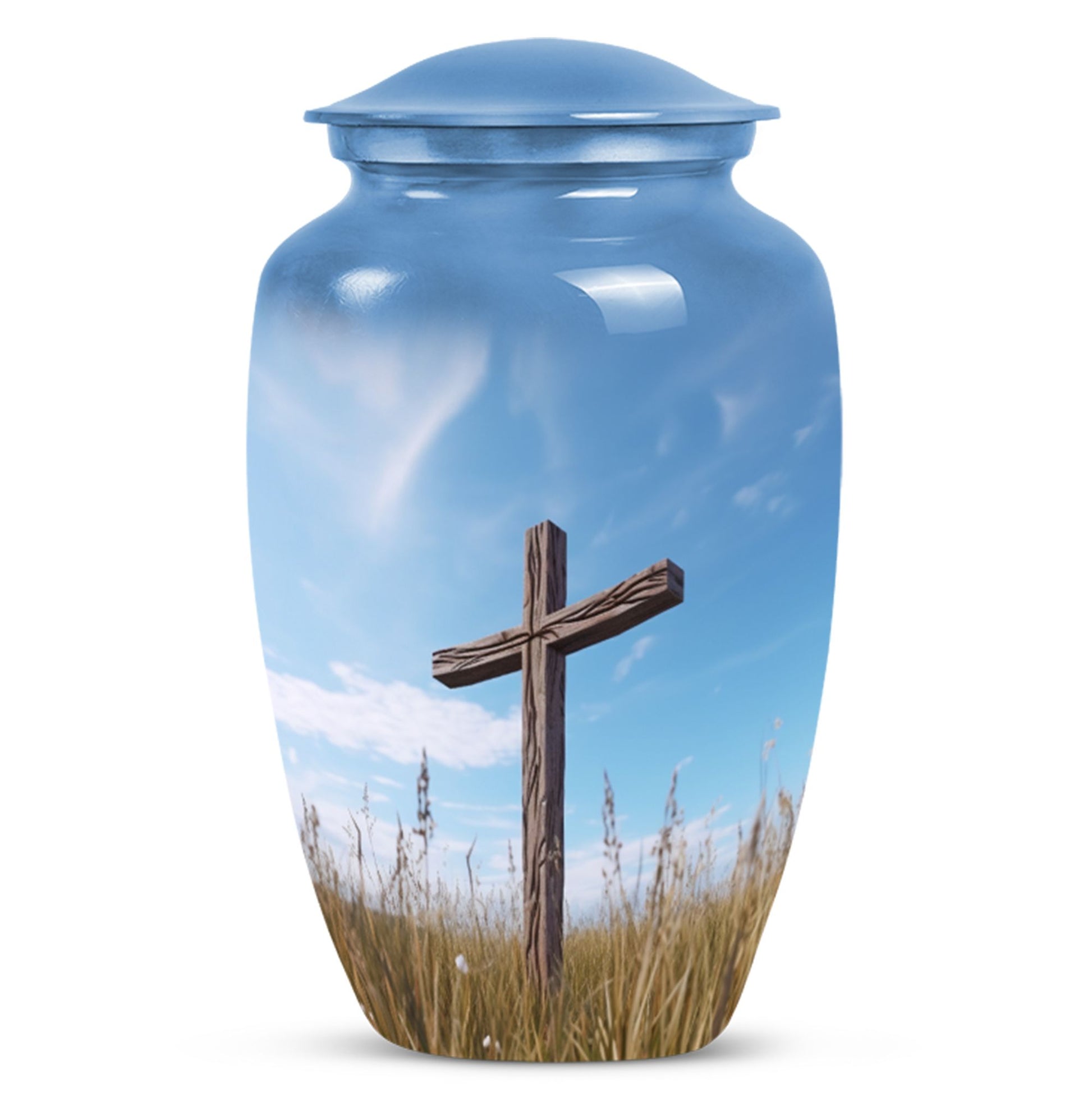 Large Cross Urn for storing Mom's Cremation Ashes