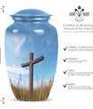 Large Cross Urn for storing Mom's Cremation Ashes