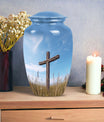 Large Cross Urn for storing Mom's Cremation Ashes