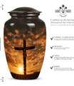 Elegant Celtic Cross cremation urn, ideal for the commemoration of loved ones and suitable for both adult male and female ashes