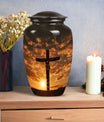 Elegant Celtic Cross cremation urn, ideal for the commemoration of loved ones and suitable for both adult male and female ashes