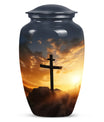 Large cross burial urn designed for adult ashes, ideal for both male and female use