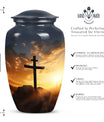 Large cross burial urn designed for adult ashes, ideal for both male and female use