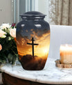 Large cross burial urn designed for adult ashes, ideal for both male and female use