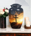 Large cross burial urn designed for adult ashes, ideal for both male and female use