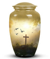 Large decorative cross urn suitable for dad, women, adults for funeral decorations