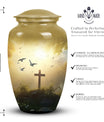 Large decorative cross urn suitable for dad, women, adults for funeral decorations