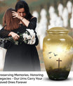 Large decorative cross urn suitable for dad, women, adults for funeral decorations