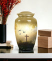 Large decorative cross urn suitable for dad, women, adults for funeral decorations