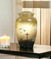 Large decorative cross urn suitable for dad, women, adults for funeral decorations