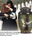 Dove symbolized urns meant for the respectful storage of human ashes, suitable for both men and women