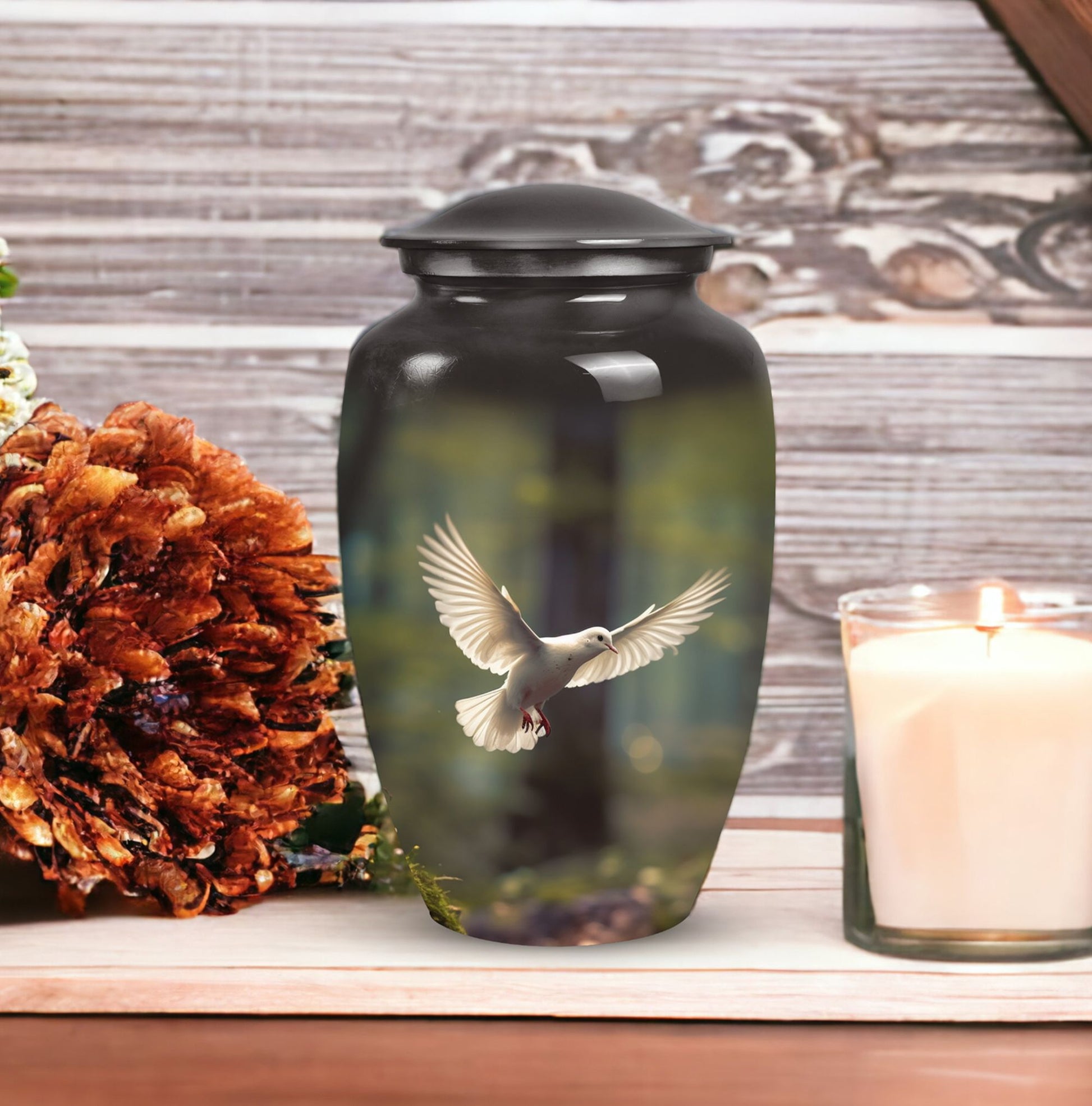 Dove symbolized urns meant for the respectful storage of human ashes, suitable for both men and women