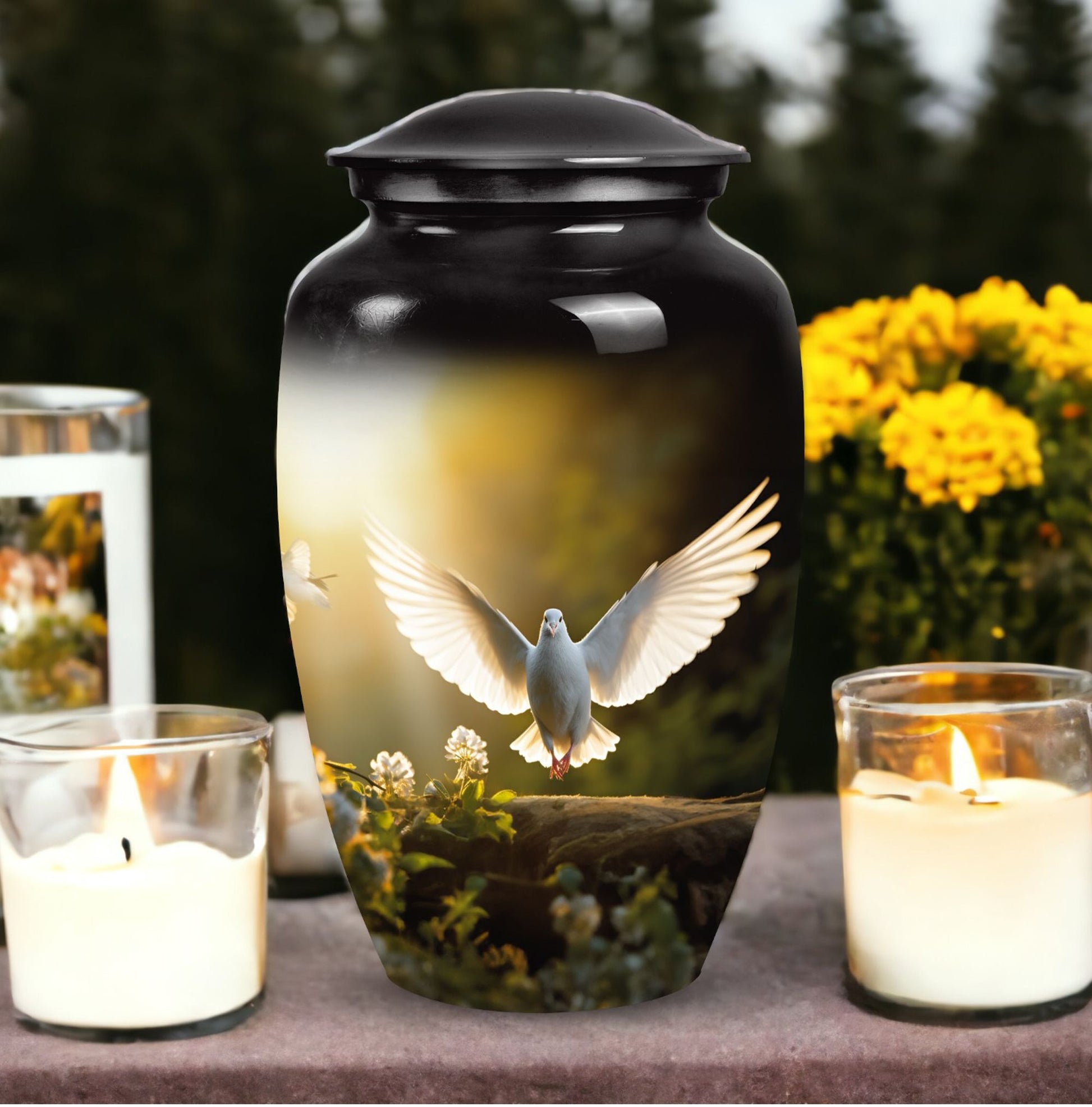 Dove Urn suitable for cremation ashes of adult male, female, mom, dad