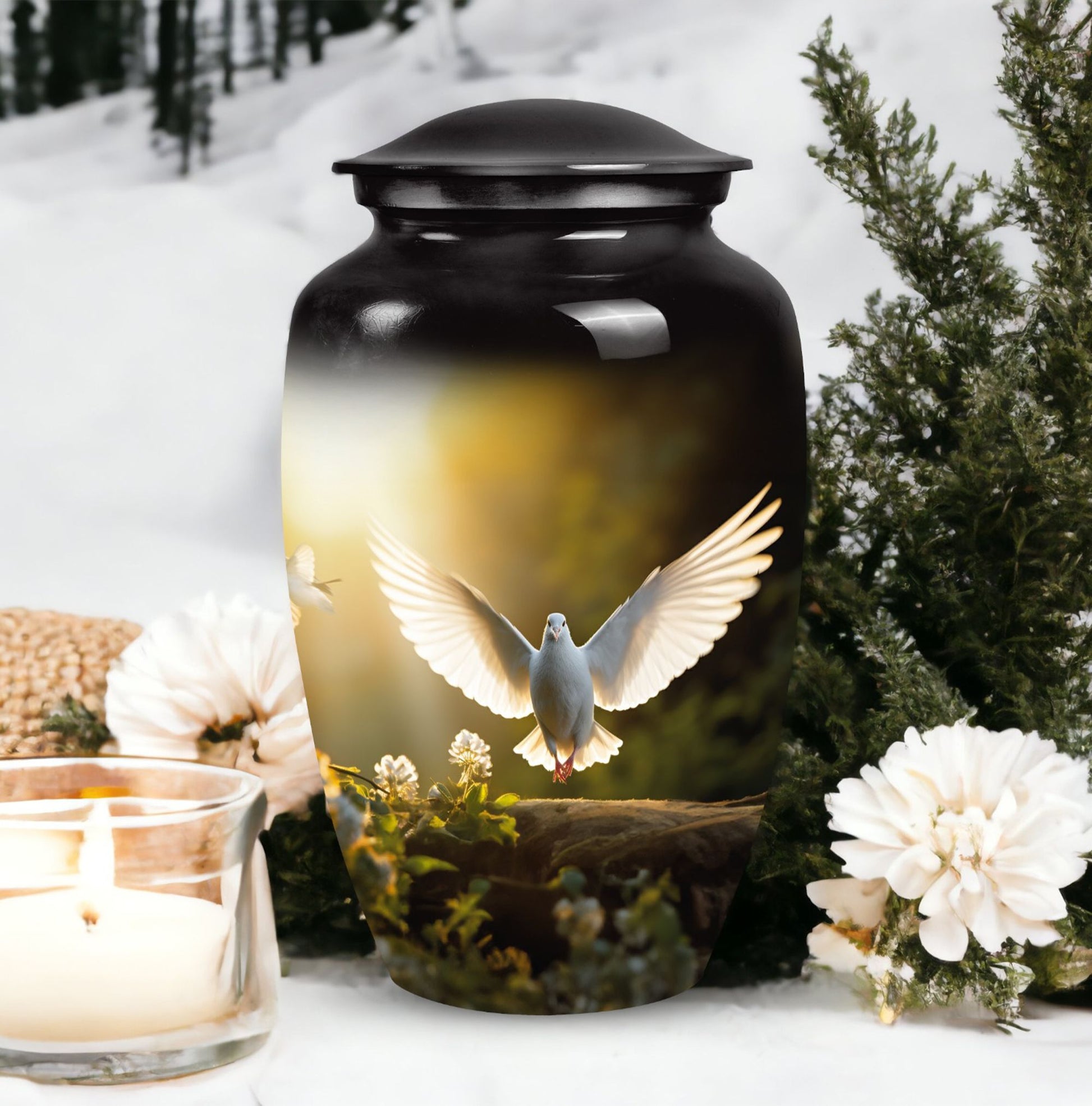 Dove Urn suitable for cremation ashes of adult male, female, mom, dad