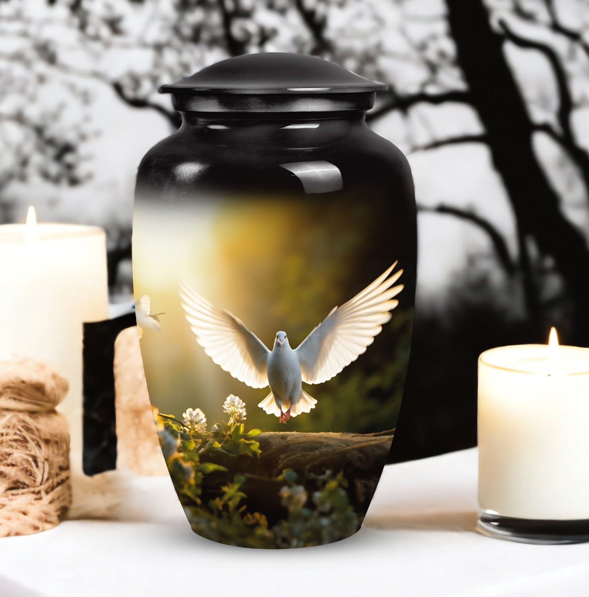 Dove Urn suitable for cremation ashes of adult male, female, mom, dad